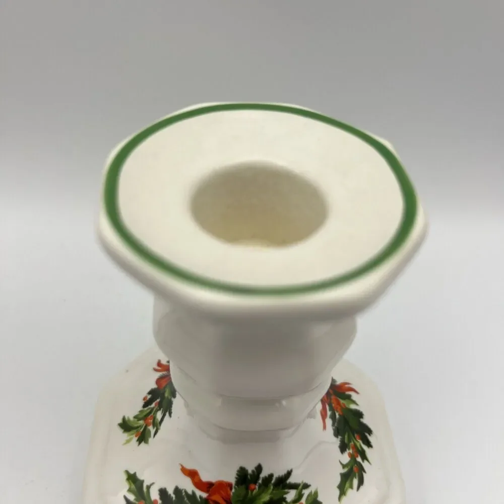 Vintage Pfaltzgraff Christmas Heritage Pair of Candle Candlestick Holders 4x3 in